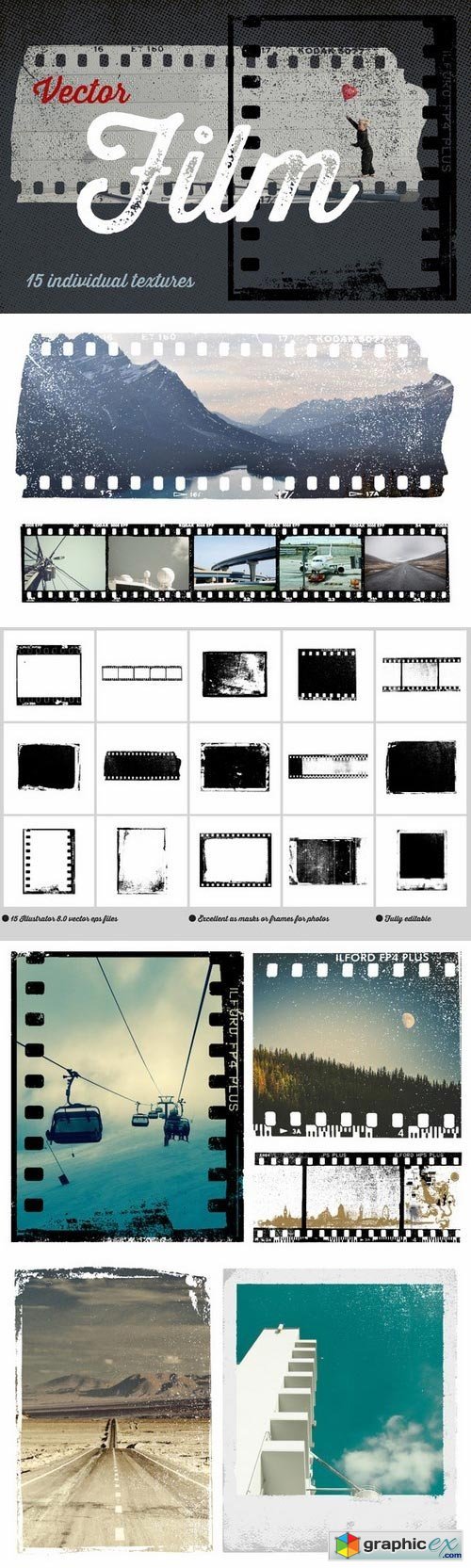 15 Vector Film Textures