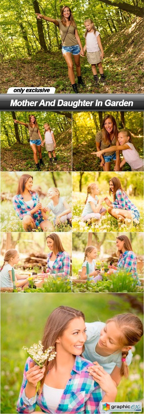 Mother And Daughter In Garden - 7 UHQ JPEG