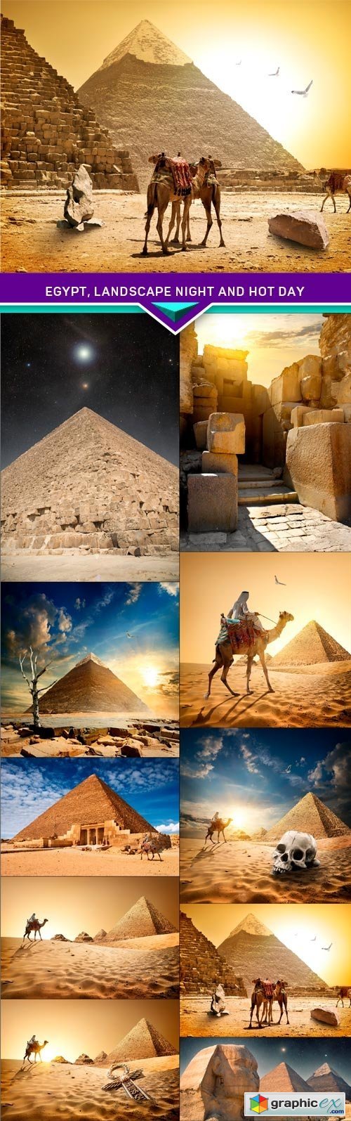 Egypt, landscape night and hot day 10x JPEG