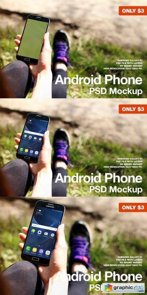 Android Phone Sport PSD Mockup