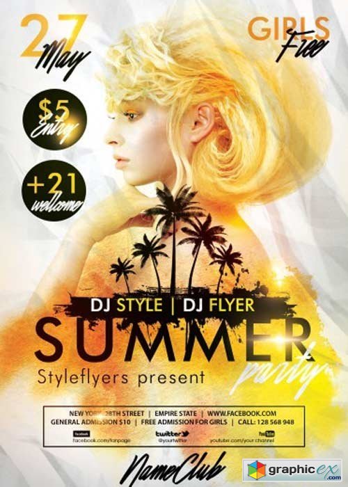 Summer Party V11 PSD Flyer Template