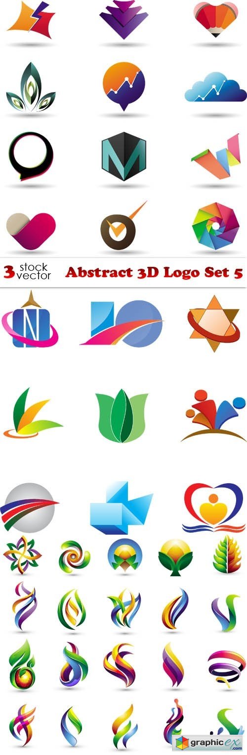 Abstract 3D Logo Set 5