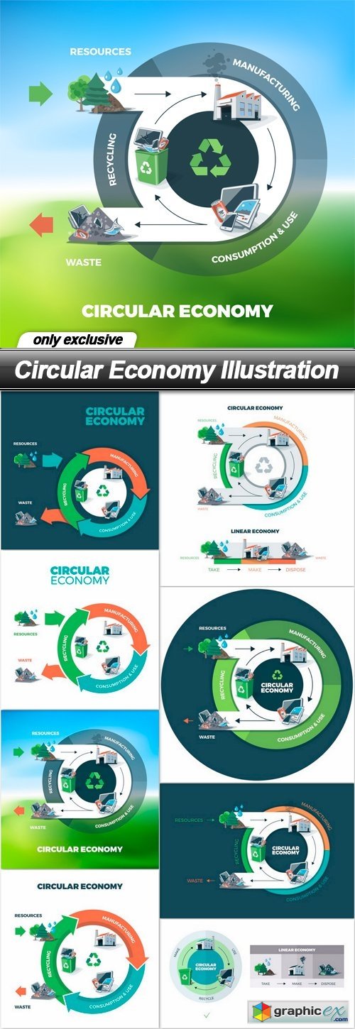 Circular Economy Illustration - 8 EPS