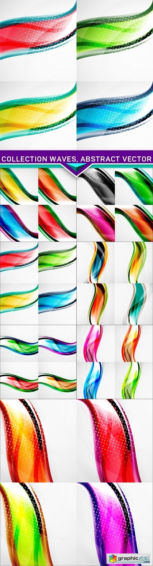 ollection waves, abstract vector 7x EPS