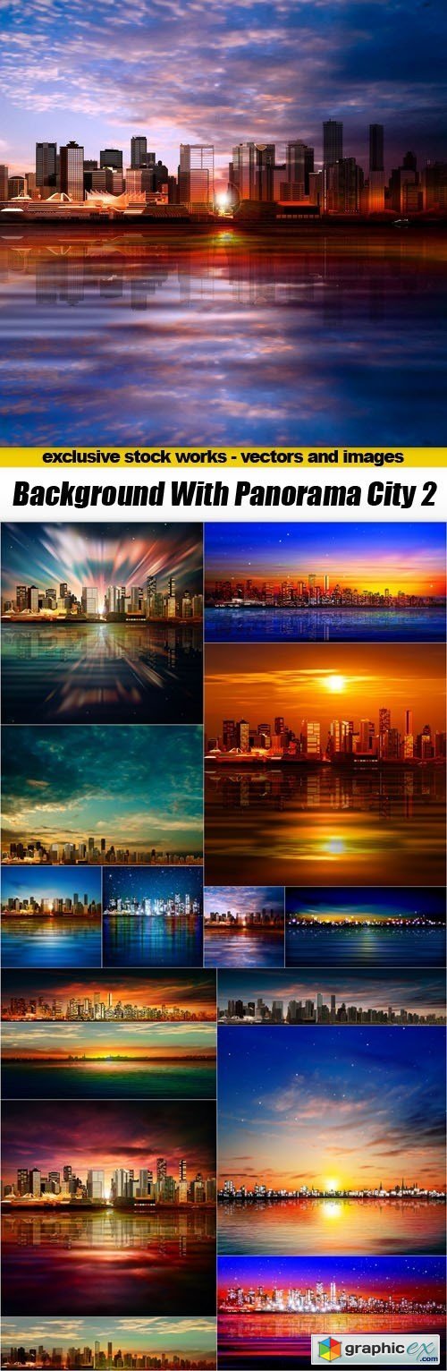 Background With Panorama City 2 - 15xEPS
