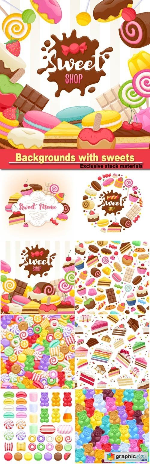 Backgrounds with sweets seamless texture
