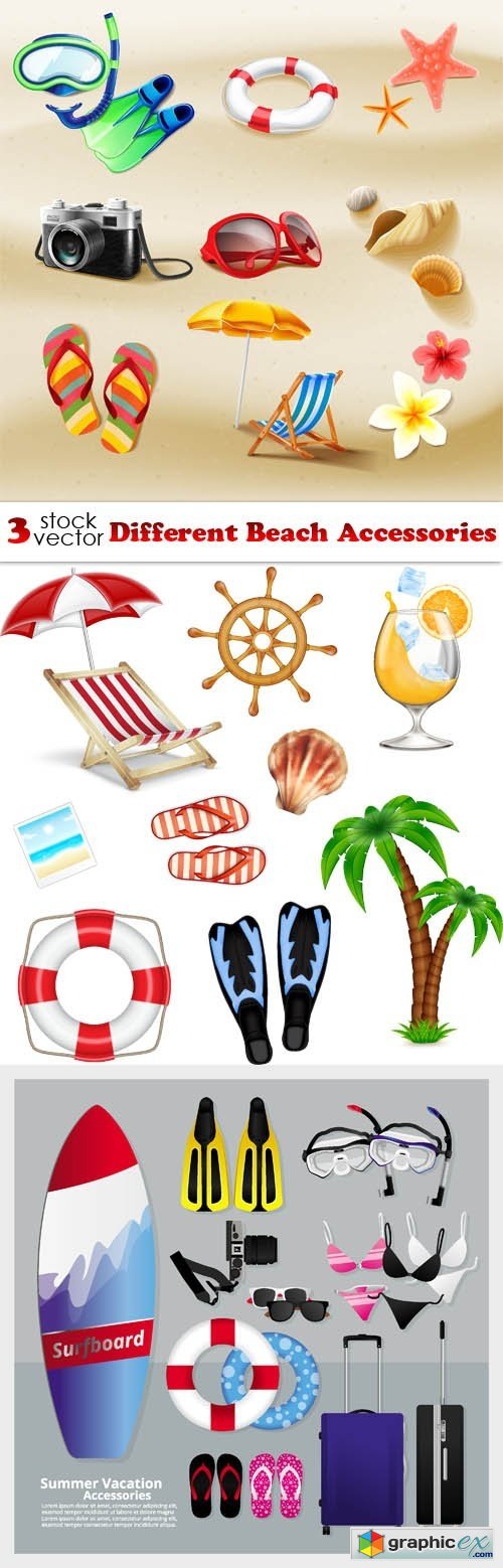 Different Beach Accessories
