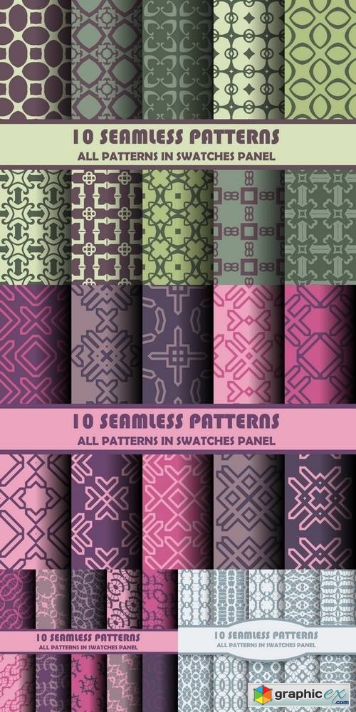 Set of Geometric Seamless Patterns for Design