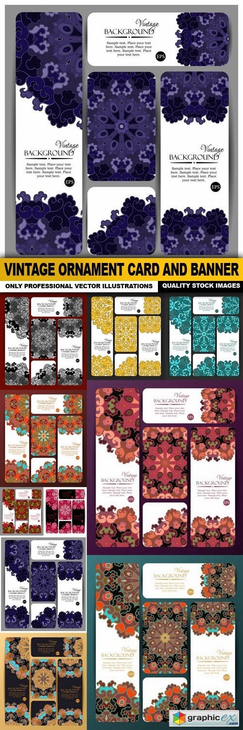 Vintage Ornament Card And Banner