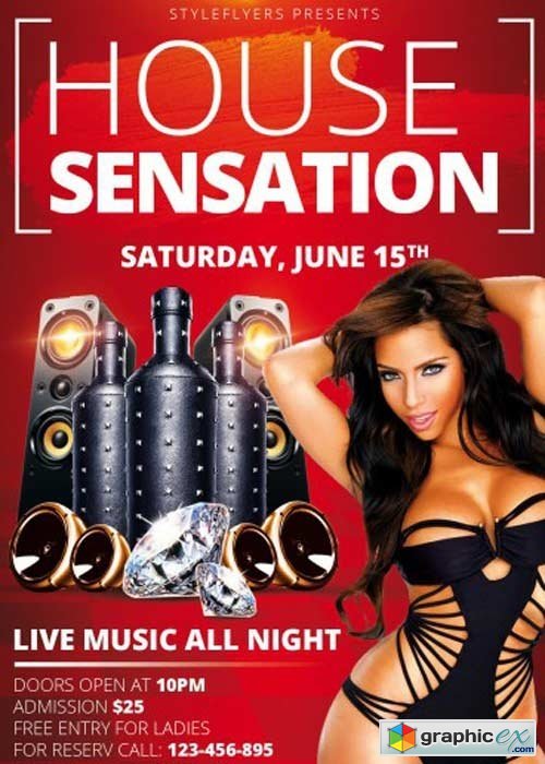 House Sensation PSD Flyer Template