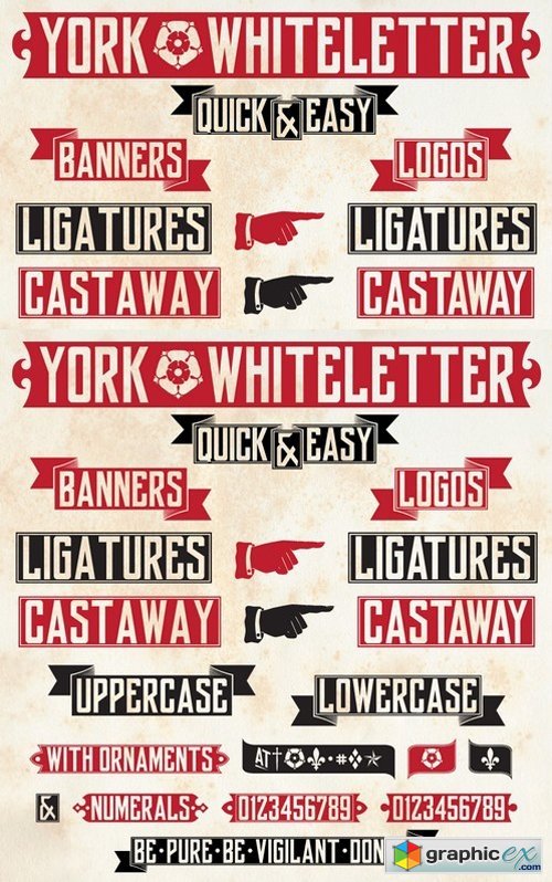 York Whiteletter font