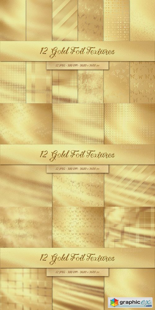 12 Gold Foil Textures