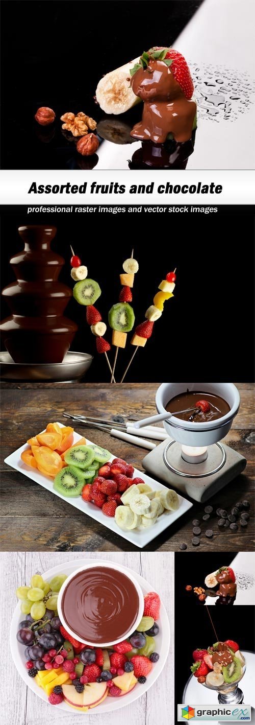 Assorted fruits and chocolate-5xJPEGs