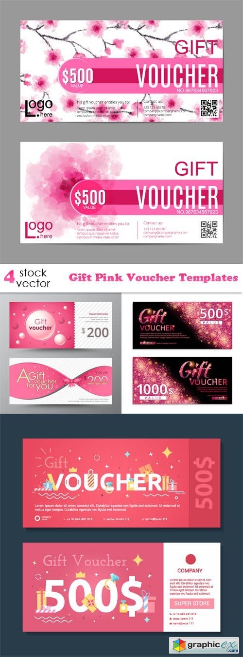 Gift Pink Voucher Templates