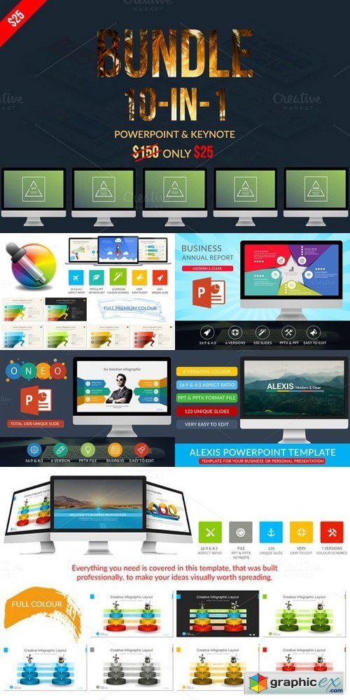 Bundle 10 In 1 Powerpoint & Keynote