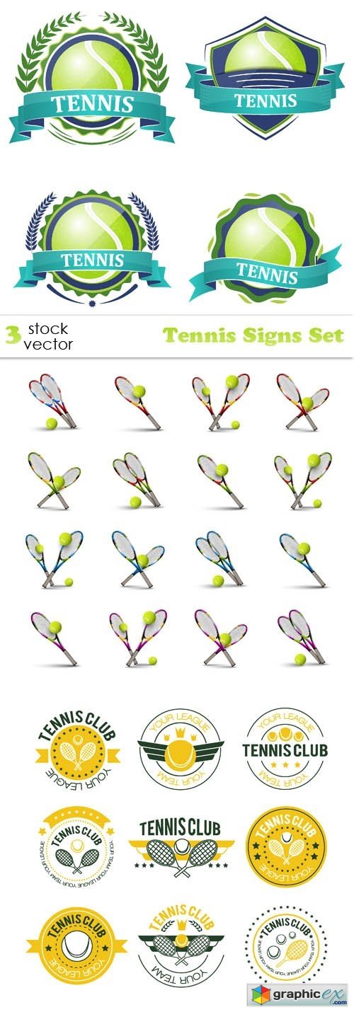 Tennis Signs Set