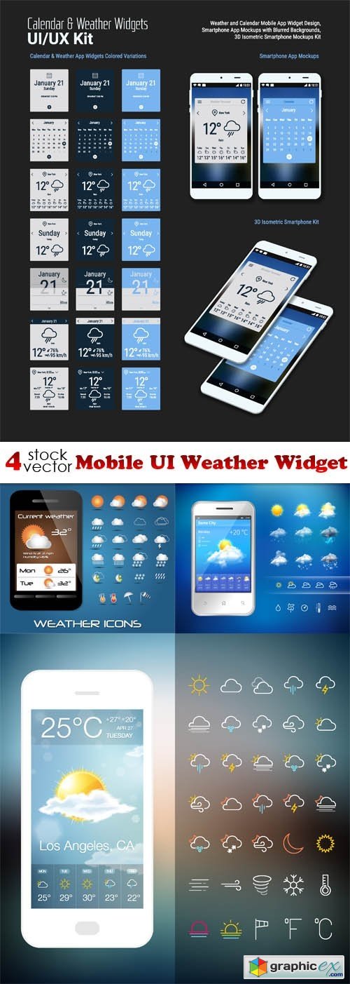 Mobile UI Weather Widget