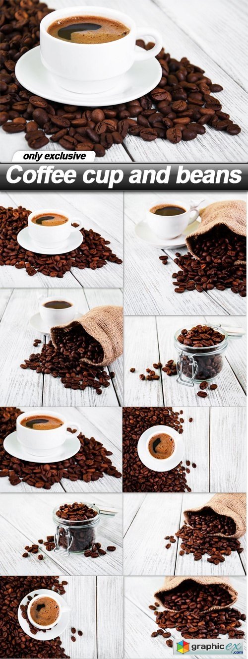 Coffee cup and beans - 10 UHQ JPEG