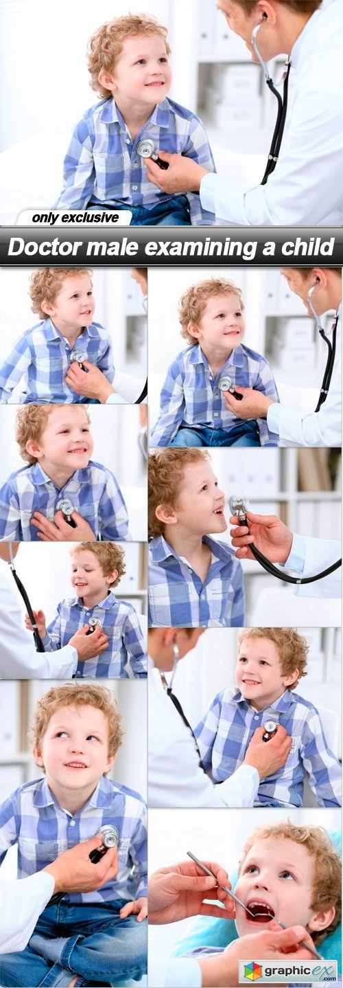 Doctor male examining a child - 8 UHQ JPEG