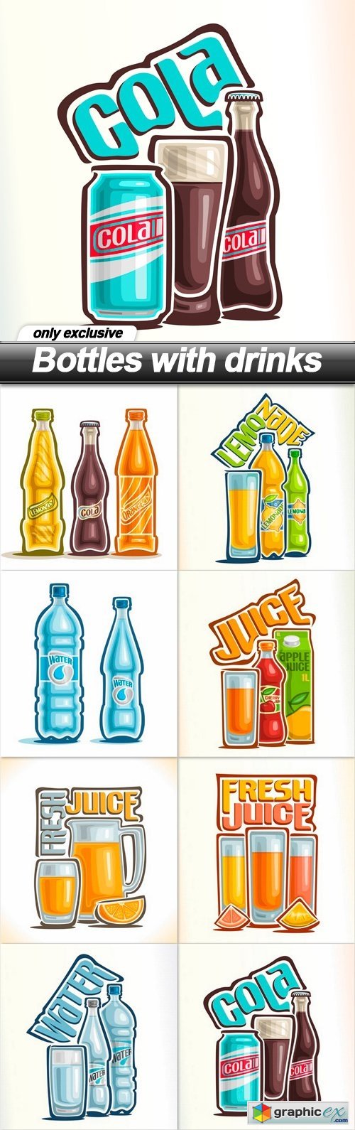 Bottles with drinks - 8 EPS