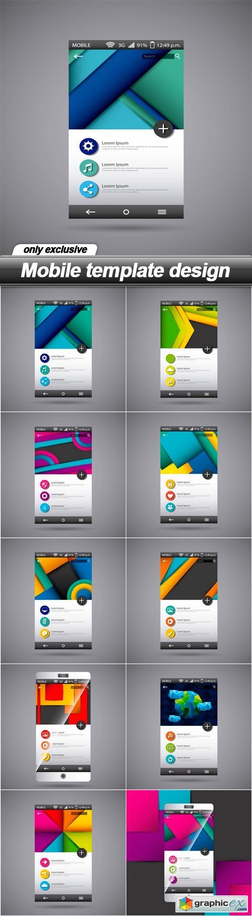 Mobile template design - 10 EPS