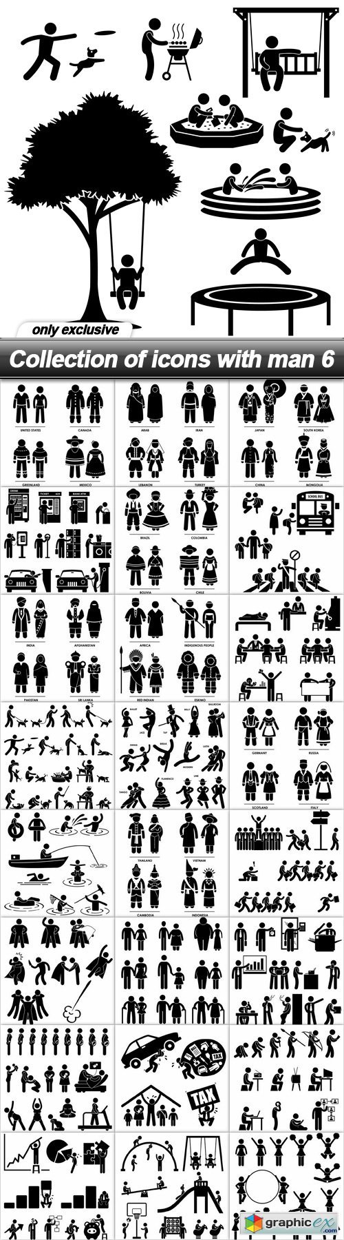 Collection of icons with man 6 - 25 EPS