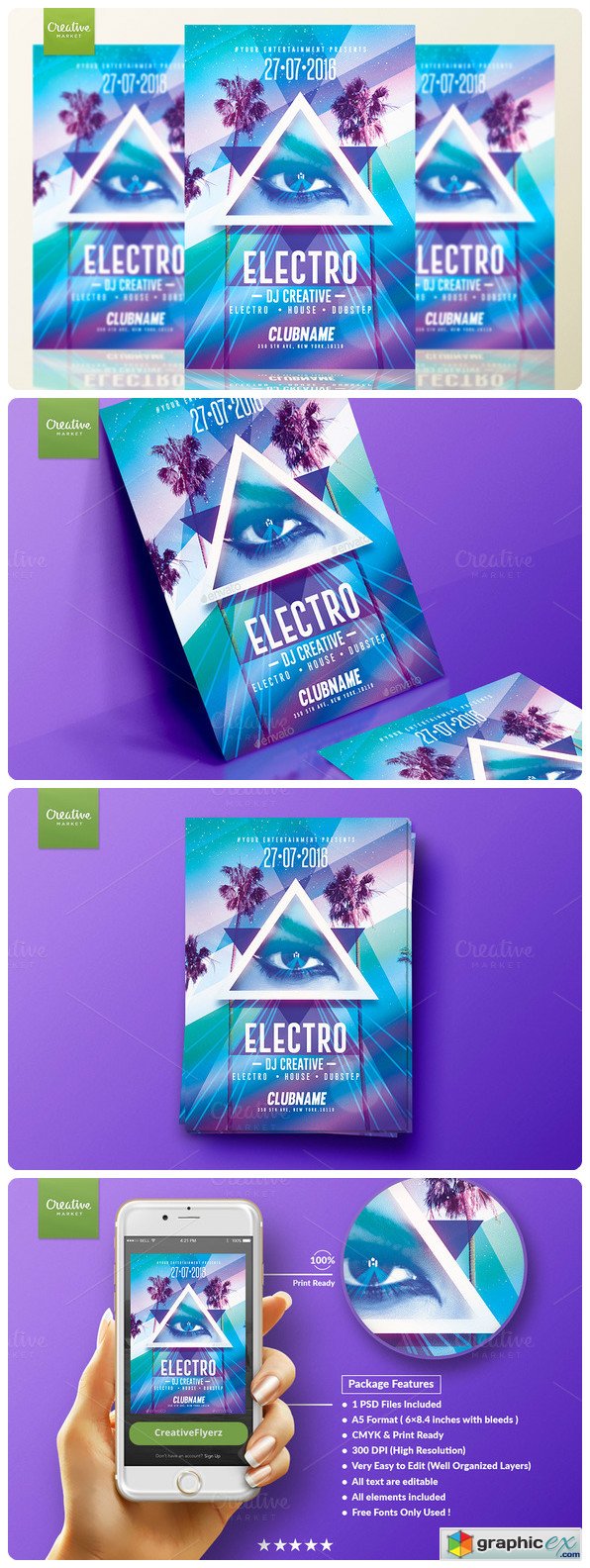 Electro Party Psd Flyer Template 678758