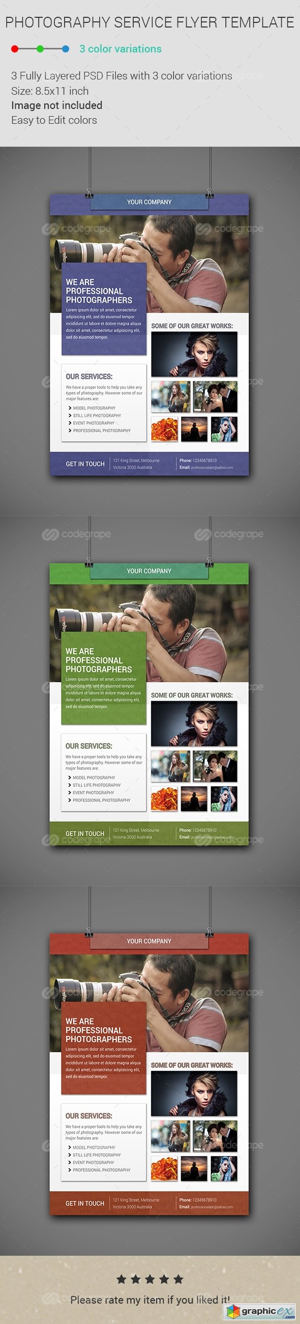 Photography Service Flyer Template 6324