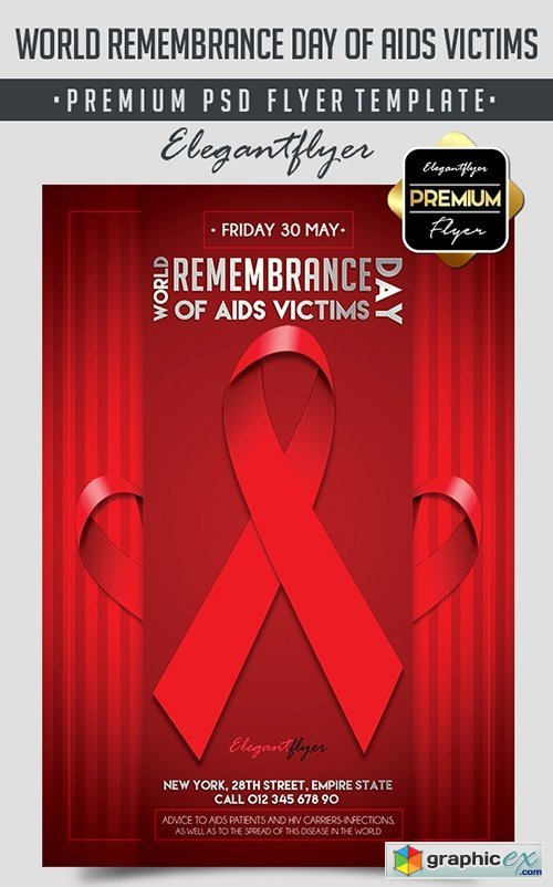 World Remembrance Day of AIDS Victims � Flyer PSD Template + Facebook Cover