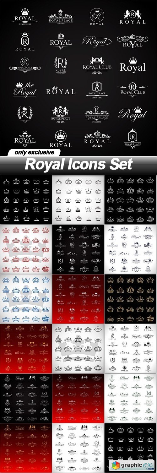 Royal Icons Set - 17 EPS