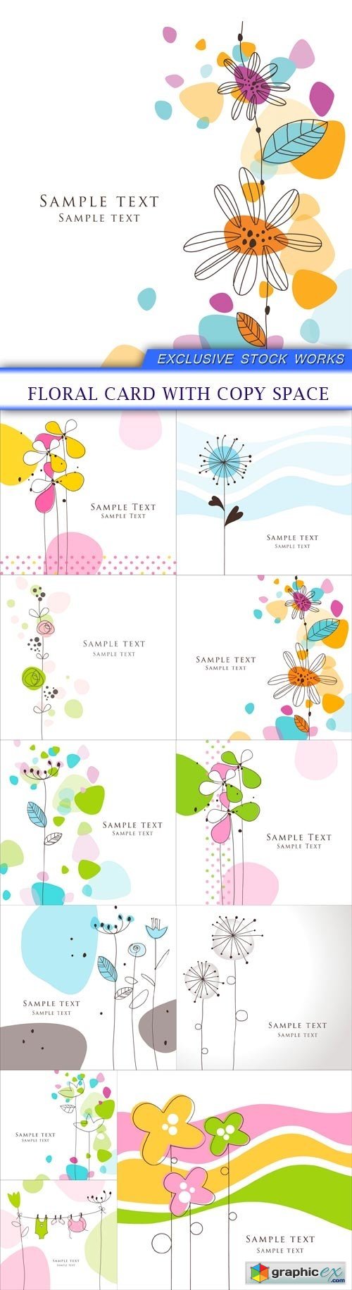 Floral card with copy space 11X EPS