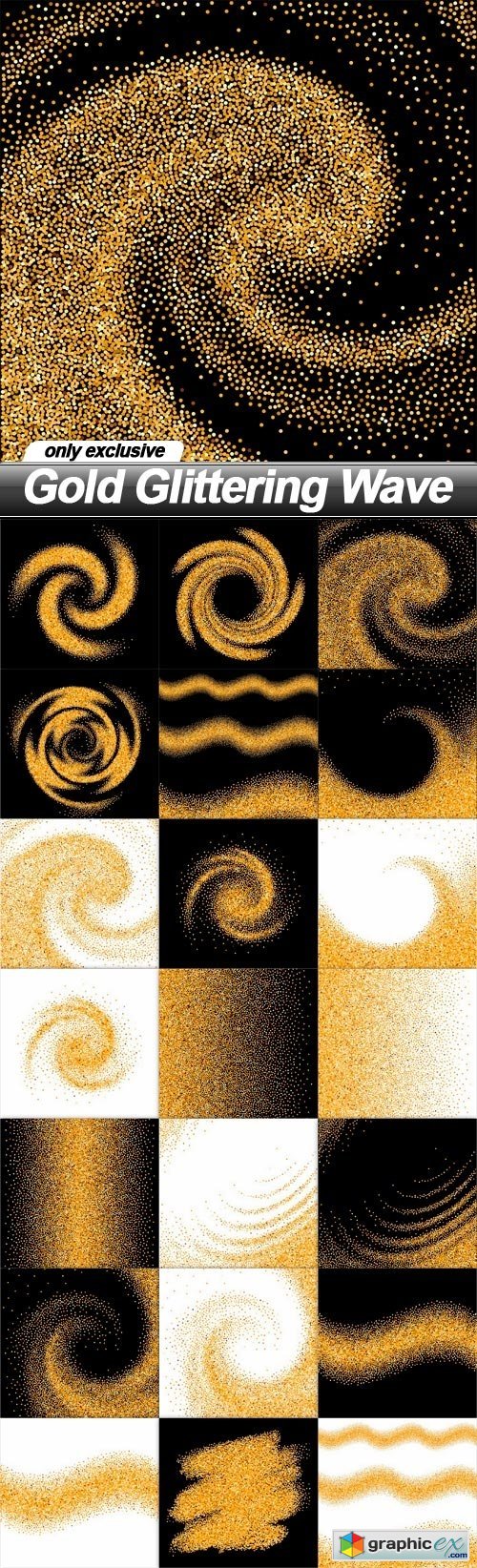 Gold Glittering Wave - 21 EPS