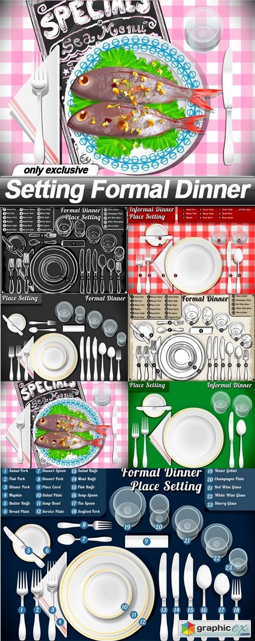 Setting Formal Dinner - 7 EPS