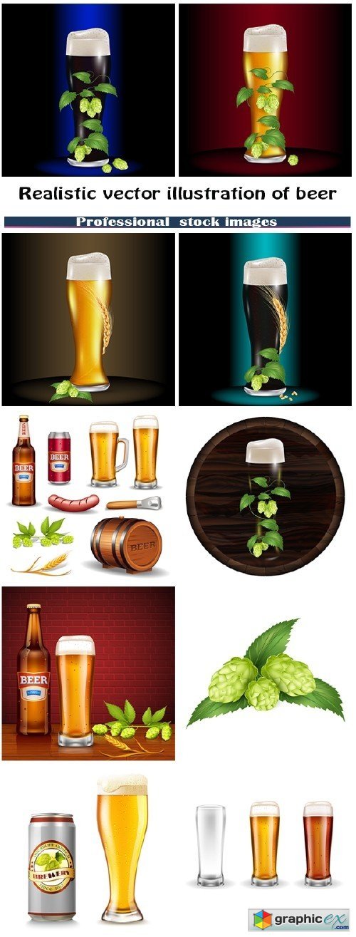 Realistic vector illustration of beer