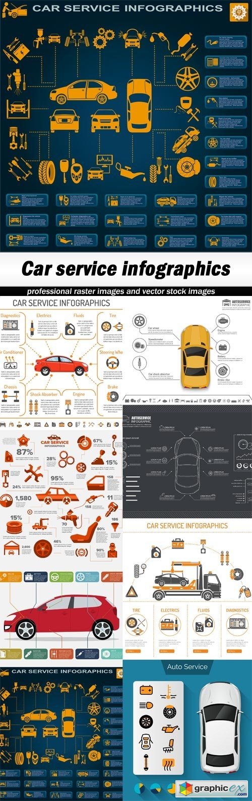Car service infographics-8xEPS