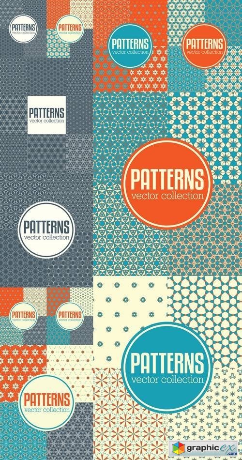 Set of Abstract Geometric Pattern Backgrounds