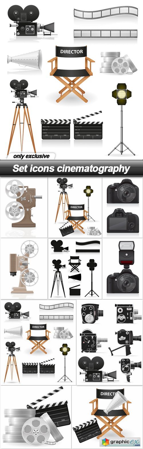 Set icons cinematography - 10 EPS