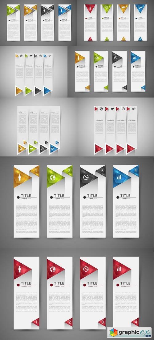 Option Infographic Banners with Crystal Triangles