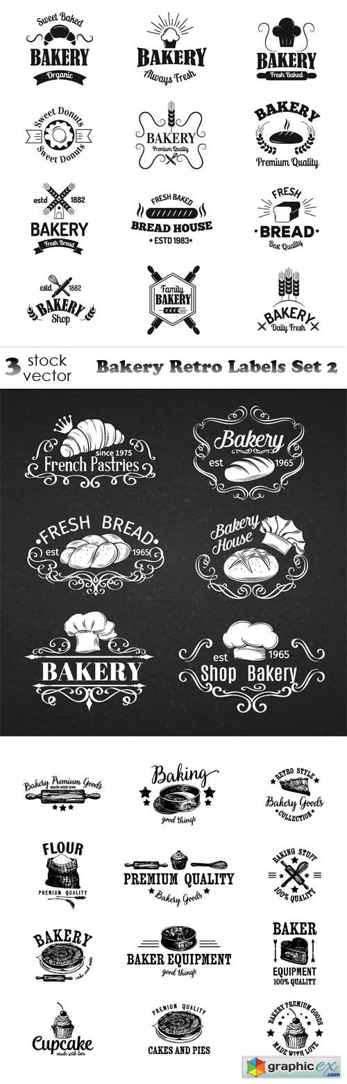 Bakery Retro Labels Set 2