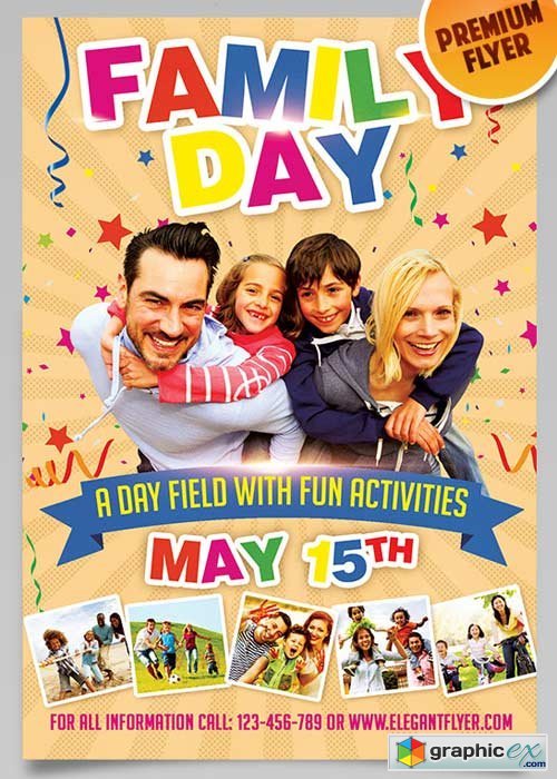 Family Day V3 Flyer PSD Template + Facebook Cover