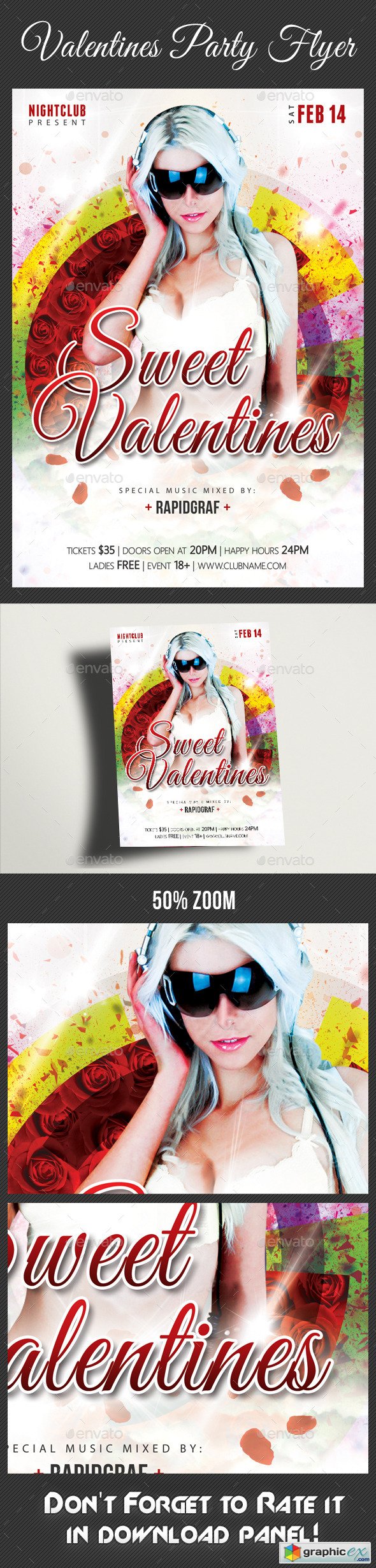 Valentines Day Party Flyer Template 02