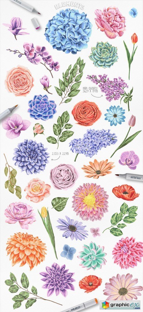 Flower Power Marker Collection