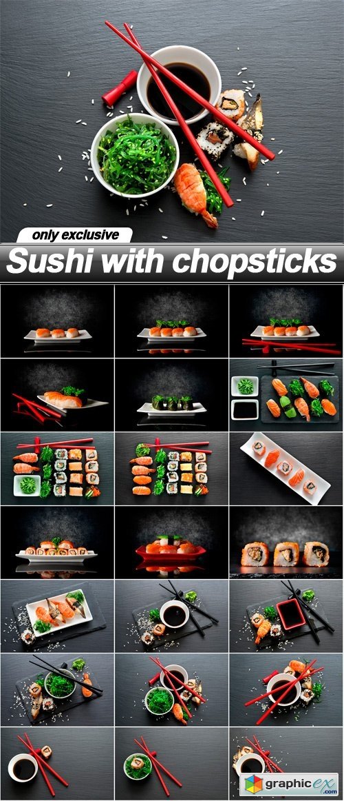 Sushi with chopsticks - 21 UHQ JPEG