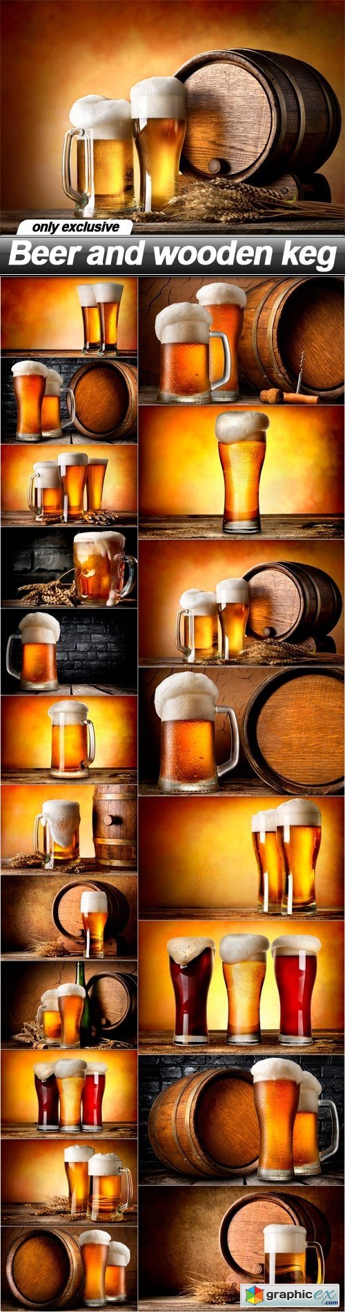 Beer and wooden keg - 20 UHQ JPEG