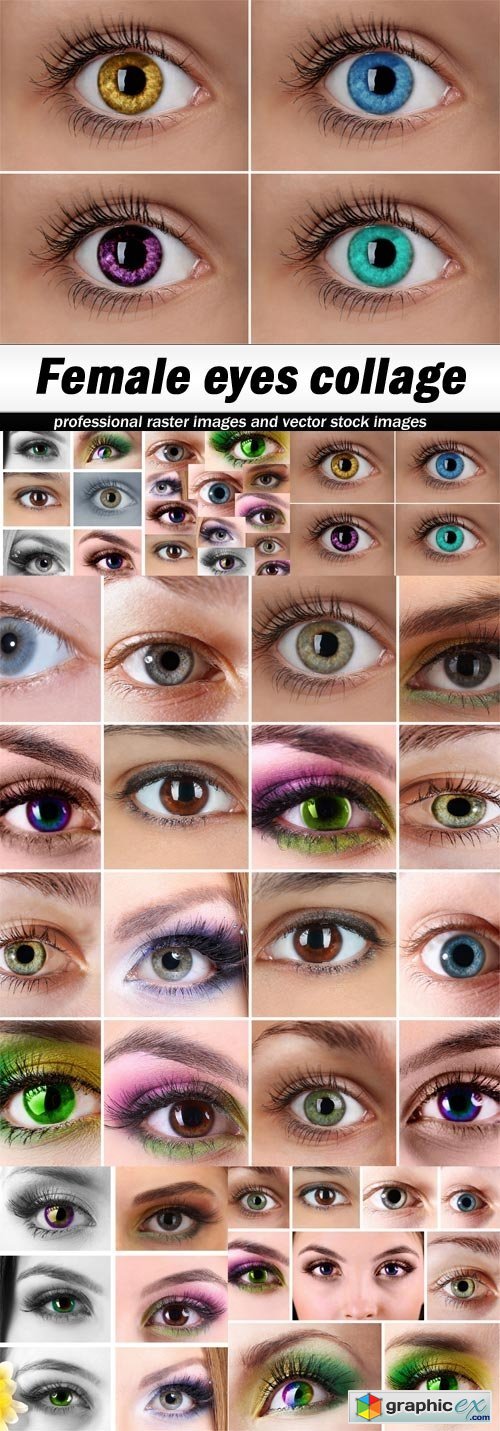 Female eyes collage-6xJPEGs