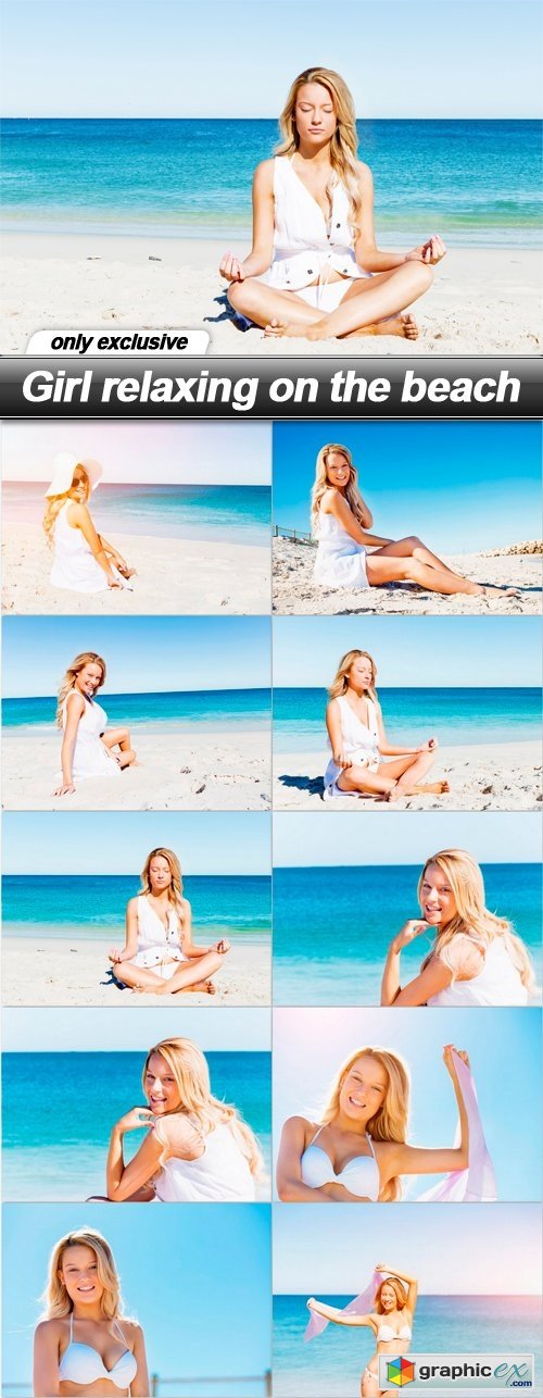 Girl relaxing on the beach - 10 EPS