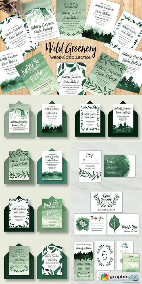 Wild Greenery Wedding Collection