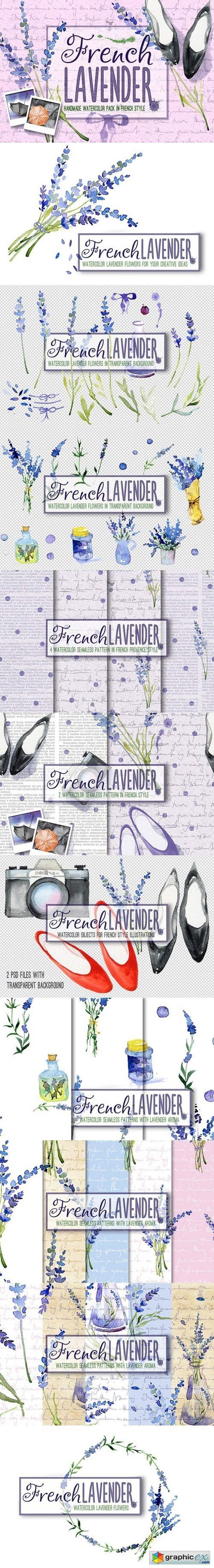 Watercolor Lavender Design Big Pack