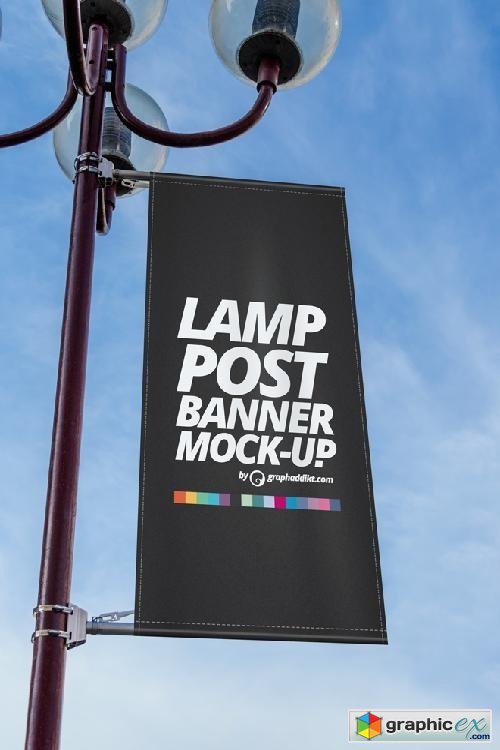 7 Lamp post banner mockup