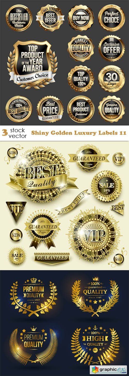 Shiny Golden Luxury Labels 11